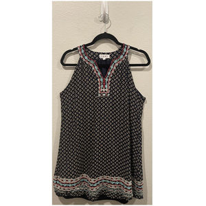 THML Embroidered Aztec Halter Mini Sleeveless Dress
